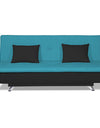 Adorn India Aspen Three Seater Sofa cum bed (Aqua Blue & Black)