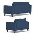 Adorn India Hallton Tufted 3-2 Five Seater Sofa Set (Blue)  (3 Year Warranty)