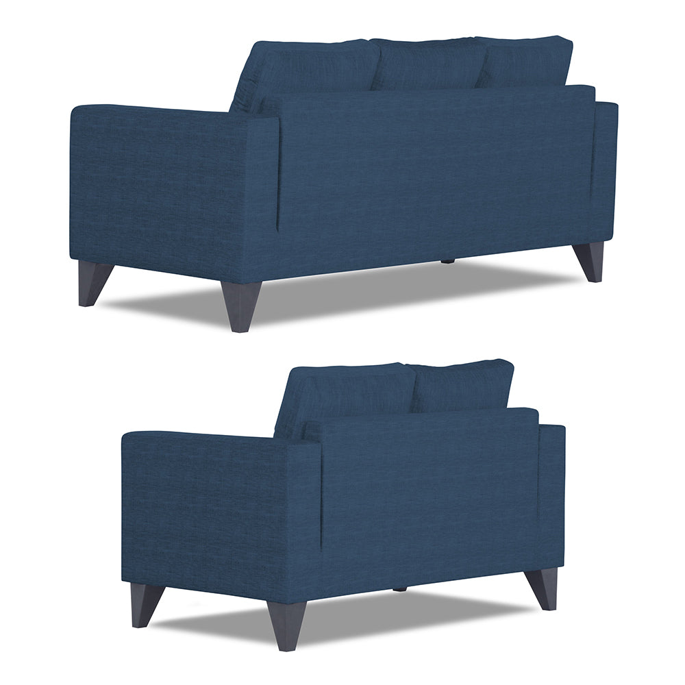 Adorn India Hallton Tufted 3-2 Five Seater Sofa Set (Blue)