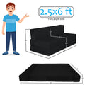 Adorn India Easy 1 Seater Sofa Cum Bed (Rhombus Pattern) Chennile Fabric - Washable Cover - Including 1 Cushion - Size 2.5' x 6' Ft (Black Color) Perfect for Home & Office for Guests