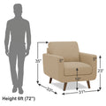 Adorn India Damian 1 Seater Sofa (Beige) (3 Year Warranty)