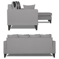 Adorn India Denver L Shape 5 Seater Sofa Set RHS (Grey) (3 Year Warranty)