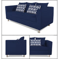 Adorn India Poland 3 Seater Sofa (Blue)
