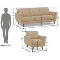 Adorn India Damian 3+1+1 5 Seater Sofa Set (Beige)(3 Year Warranty)