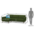 Adorn India Damian L Shape 6 Seater Sofa Set LHS (Green) (3 Year Warranty)
