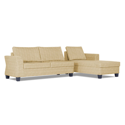 Adorn India Alexia Plus Decent L Shape 6 Seater Sofa Set (Right Hand Side) (Beige)