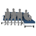 Adorn India Ashley Leatherette Fabric L Shape 6 Seater Sofa Set Plain (Right Hand Side) (Blue & White) (3 Year Warranty)