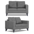Adorn India Straight line Plus Premium Leatherette Suede 3+2+1 6 Seater Sofa Set (Grey) (3 Year Warranty)