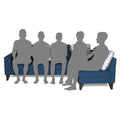 Adorn India Bryson L Shape 6 Seater Sofa Set Plain (Right Hand Side) (Blue) (3 Year Warranty)