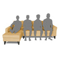 Adorn India Maddox Plain L Shape 6 Seater Sofa Set LHS (Beige) (3 Year Warranty)