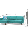 Adorn India Damian L Shape 6 Seater Sofa Set Left Hand Side (Aqua Blue)