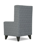 Adorn India Christopher 1 Seater Wing Chair Decent with Puffy (Grey)
