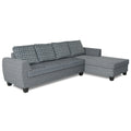 Raiden Bricks Premium L Shape 6 Seater Sofa Set with Center Table (Right Hand Side) (Grey)