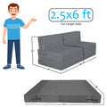 Adorn India Easy 1 Seater Sofa Cum Bed (Rhombus Pattern) Chennile Fabric - Washable Cover - Including 1 Cushion - Size 2.5' x 6' Ft (Grey Color) Perfect for Home & Office for Guests