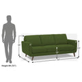 Adorn India Damian 3 Seater Sofa (Green) (3 Year Warranty)