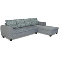 Raiden Damask L Shape 6 Seater Sofa Set with Center Table (Right Hand Side) (Grey)