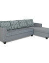 Adorn India Raiden Damask L Shape 6 Seater Sofa Set with Center Table (Right Hand Side) (Grey)