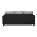 Adorn India Hallton L Shape 4 Seater Sofa Set Digital Print (Black & Grey) (3 Year Warranty)