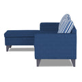 Adorn India Abington Stripes L Shape 5 Seater Sofa Set LHS (Blue) (3 Year Warranty)