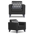 Bladen Leatherette 3+1+1 5 Seater Sofa Set (Black)