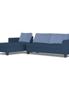 Adorn India Alexia Plus L Shape 5 Seater Sofa Set Stripes (Left Hand Side) (Blue)