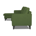 Adorn India Chandler L Shape 4 Seater Sofa Set Plain (Green)