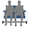 Adorn India Ashley Stripes Leatherette Fabric 2 Seater Sofa (Blue & White) (3 Year Warranty)