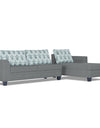 Adorn India Alexia Plus L Shape 5 Seater Sofa Set Leaf (Right Hand Side) (Grey)