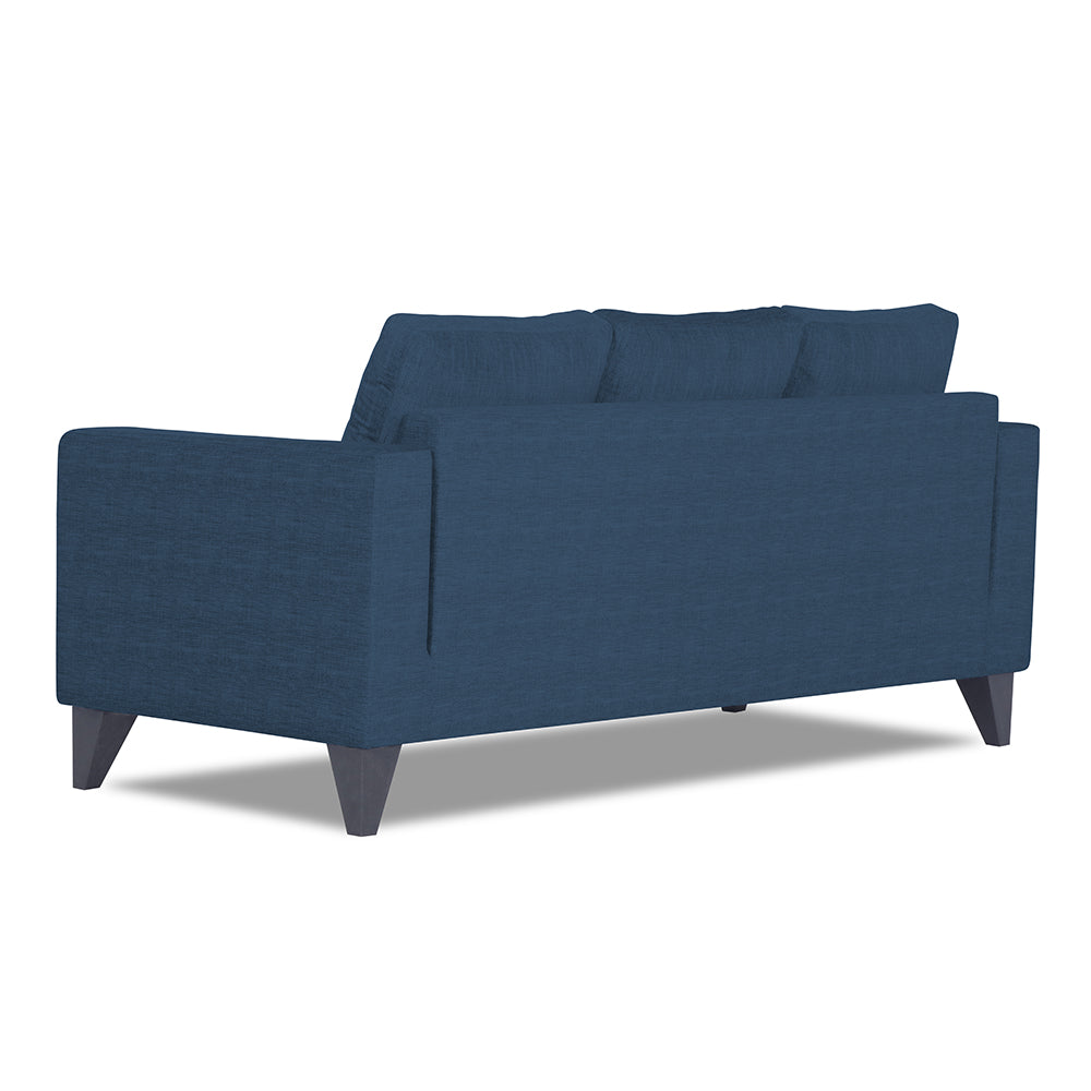 Adorn India Hallton Tufted 3 Seater Sofa (Blue)