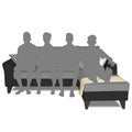 Adorn India Maddox Tufted L Shape 4 Seater Sofa Set RHS (Grey & Black) (3 Year Warranty)