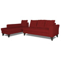 Adorn India Maddox Tufted L Shape 6 Seater Sofa Set LHS (Maroon) (3 Year Warranty)