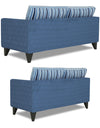 Adorn India Lawson Stripes (3 Years Warranty) 3+2 5 Seater Sofa Set with Centre Table (Blue) Modern