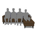 Adorn India Chandler Plain L Shape 5 Seater Sofa Set RHS (Brown) (3 Year Warranty)