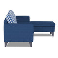 Adorn India Abington Stripes L Shape 5 Seater Sofa Set RHS (Blue) (3 Year Warranty)
