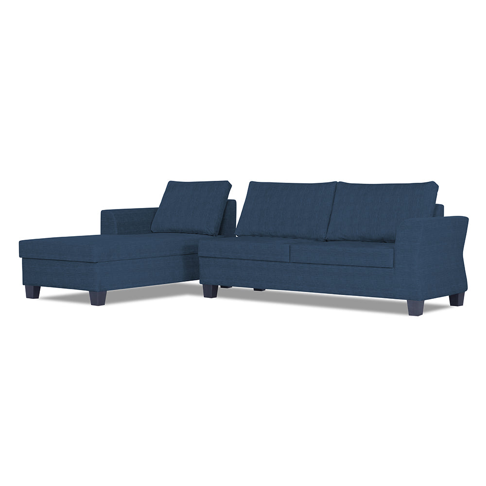 Adorn India Alexia Plus Decent L Shape 6 Seater Sofa Set (Left Hand Side) (Blue)