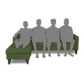 Adorn India Chandler Plain L Shape 5 Seater Sofa Sofa Set Lhs (Green) (3 Year Warranty)