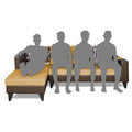 Adorn India Ashley L Shape 6 Seater Sofa Set Leatherette Fabric Plain (Left Hand Side) (Brown & Beige) (3 Year Warranty)