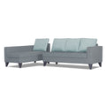 Adorn India Beetle Plus Stripes L Shape 6 Seater Sofa Set (Left Hand Side) (Grey) (3 Year Warranty)