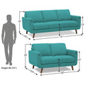 Adorn India Damian 3+2 5 Seater Sofa Set (Aqua Blue) (3 Year Warranty)