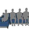 Adorn India Hallton L Shape 5 Seater Sofa Set Plain (Left Hand Side) (Blue)