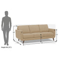 Adorn India Damian 3 Seater Sofa (Beige) (3 Year Warranty)
