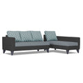 Adorn India Beetle Plus Blossom L Shape 6 Seater Sofa Set (Right Hand Side)(Black & Grey) (3 Year Warranty)