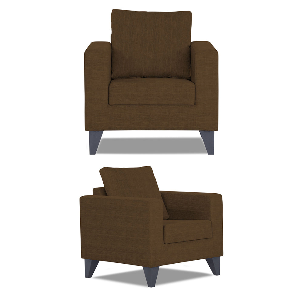 Adorn India Hallton Plain 3+2+1 6 Seater Sofa Set (Brown)