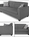 Adorn India Blazer Plus 3 Seater Sofa (Grey)