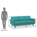 Adorn India Damian 3 Seater Sofa (Aqua Blue) (3 Year Warranty)