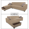Adorn India Blazer L Shape 6 Seater Sofa Set (Left Side) (Beige)