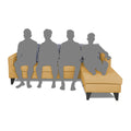 Adorn India Chandler Plain L Shape 5 Seater Sofa Set RHS (Beige) (3 Year Warranty)