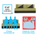 Adorn India Easy Desmond 4 Seater Sofa Cum Bed 6 x 6 (Green & Black) (1 Year Warranty)