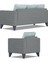 Adorn India Straight Line Plus Stripes 3+1+1 5 Seater Sofa Set (Grey)