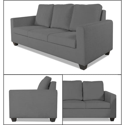 Adorn India Russell 3 Seater Sofa (Grey)